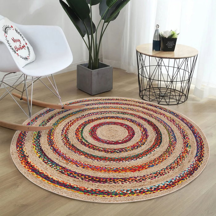Conceptum Alfombra Multicolor con Impresión Digital 3D de 110 x 110 cm